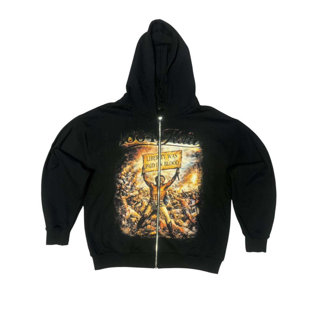 PRE-ORDER | 1804 LIBERTY BLACK ZIP UP HOODIE