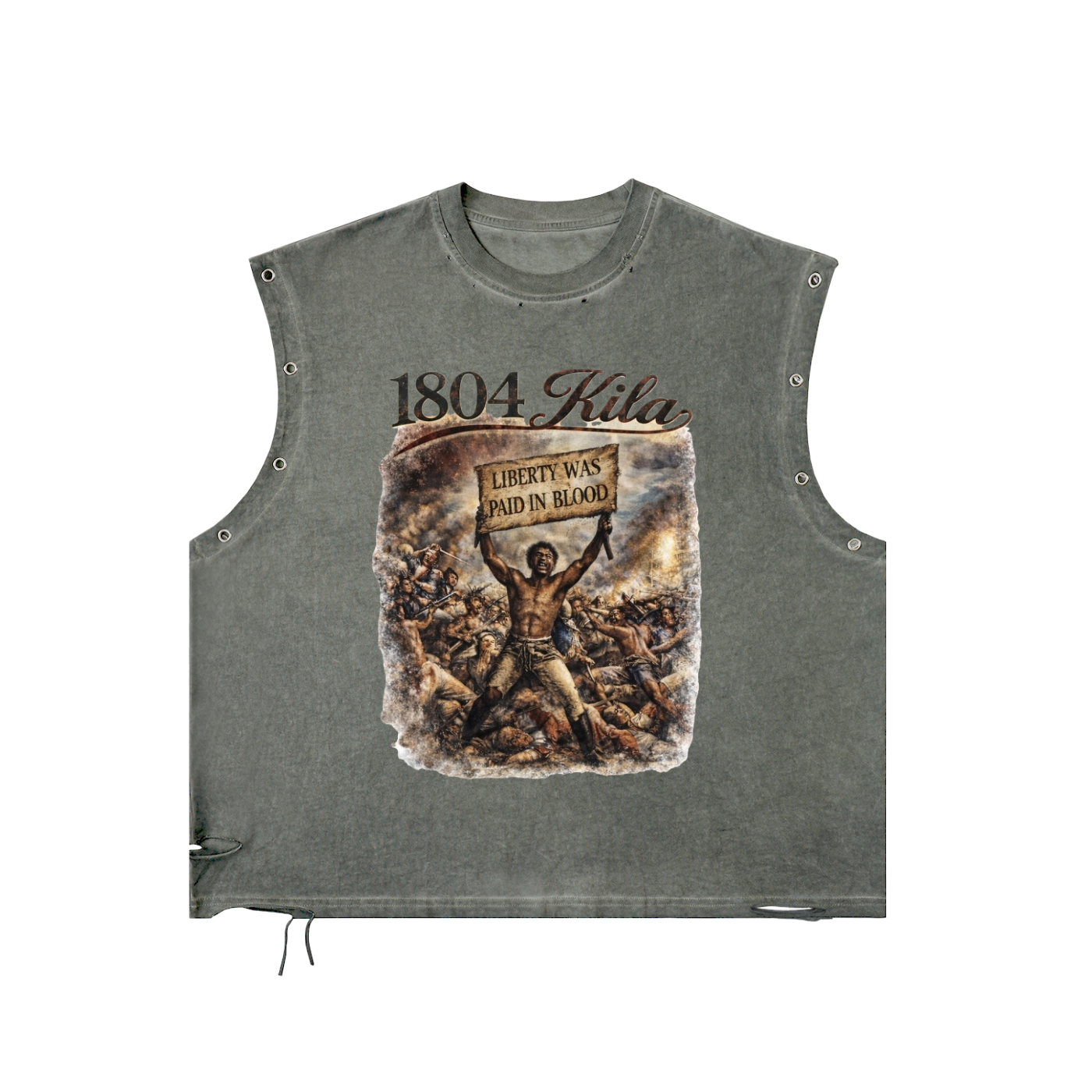 1804KILA Liberty Was Paid In Blood Vintage Sleeveless Tee