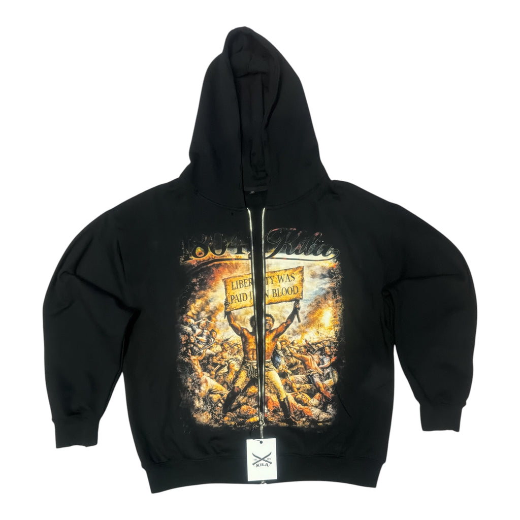 PRE-ORDER | 1804 LIBERTY BLACK ZIP UP HOODIE